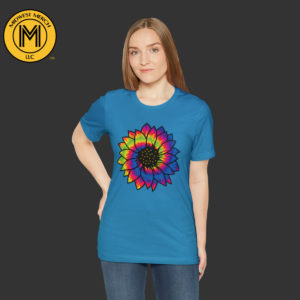 Unisex Short Sleeve Tee, Tie Dye Sunflower