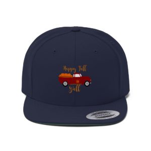 Unisex Flat Bill Hat, Happy Fall Yall
