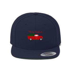 Unisex Flat Bill Hat, Merry Christmas