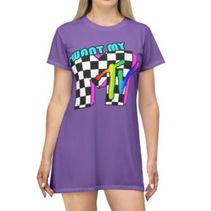 T-Shirt Dress 80's Loud Logo MTV