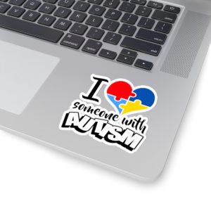 Love someone with Autism, Kiss-Cut Stickers