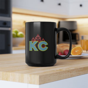 KC Lights - Black Mug, 15oz